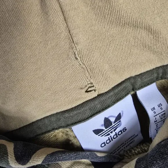 Adidas Camo Fade Hoodie Mens Size Small Trefoil Dip Dyed Grunge Hip Hop Y2K - Picture 8 of 11